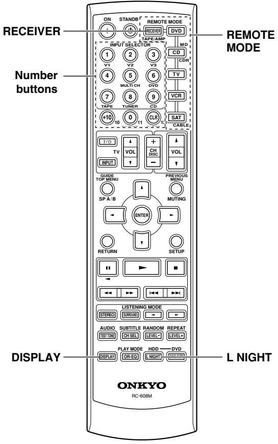 ONKYO HT-S780 - Entering Remote Control Codes - 1