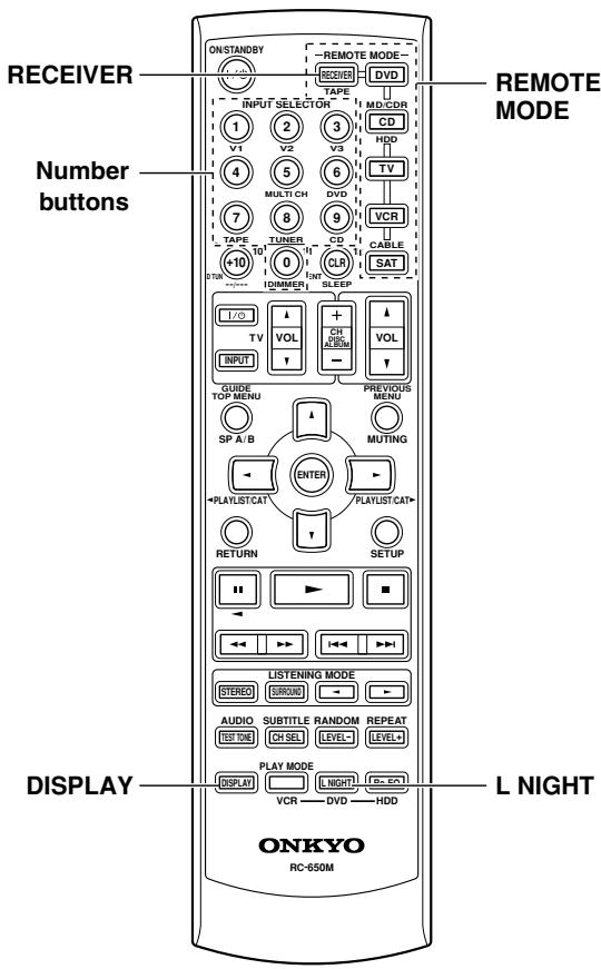 ONKYO SKF-940F - Entering Remote Control Codes - 1