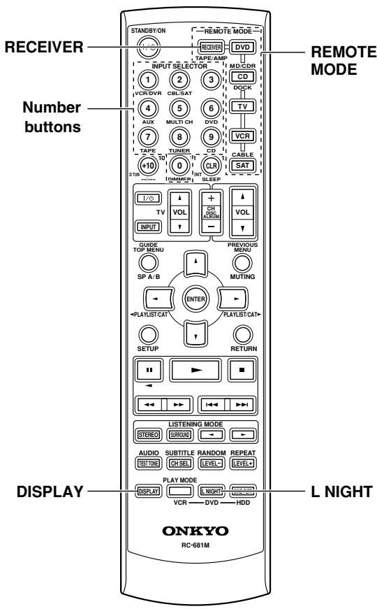 ONKYO SKM-750S - Entering Remote Control Codes - 1