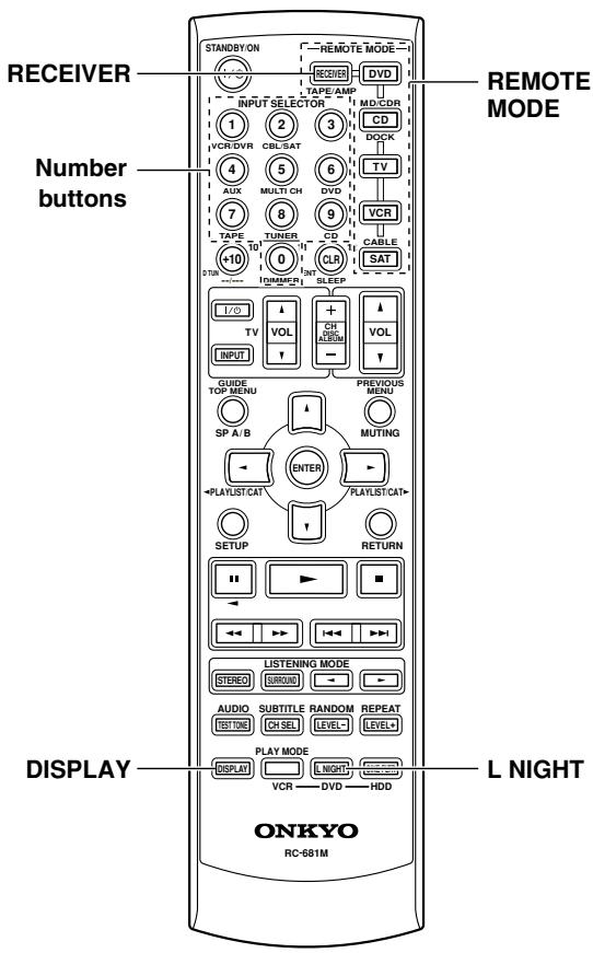 ONKYO SKW-750 - Entering Remote Control Codes - 1
