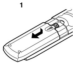 ONKYO TX-DS595 - Installing the remote controller batteries - 1