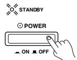 ONKYO TX-DS595 - Press the STANDBY/ON button to turn on the TX-DS595. The display and four jog dial indicators will light up and the STANDBY indicator will turn off. - 1