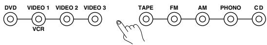 ONKYO TX-DS595 - Press the input source button for the source you want to record. - 1