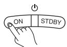 ONKYO TX-DS595 - Press the ON button to turn on the TX-DS595 (take it out of the standby state). - 2