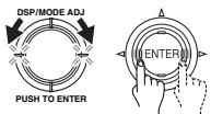 ONKYO TX-DS595 - Turn the jog dial or press the or cursor buttons on the remote controller to adjust the volume of the test sound from this speaker to the same level that you heard from the previous speaker. - 1