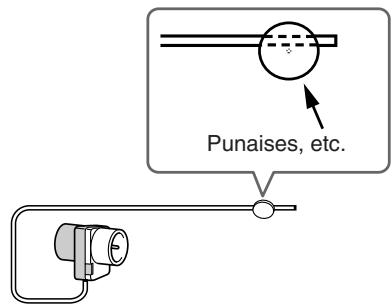 ONKYO TX-SR805 - Fixez l'antenne FM au mur à l'aide de punaises. - 1