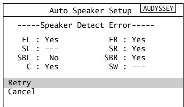ONKYO TX-SR805 - Error detection of los altavoces - 5