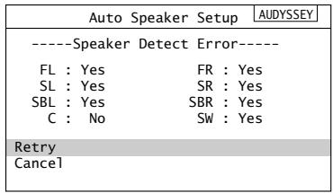 ONKYO TX-SR805 - Error detection of los altavoces - 1