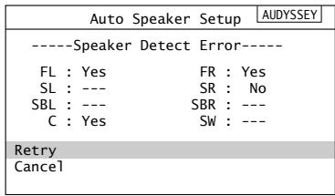 ONKYO TX-SR805 - Error detection of los altavoces - 3
