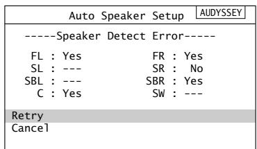ONKYO TX-SR805 - Error detection of los altavoces - 4