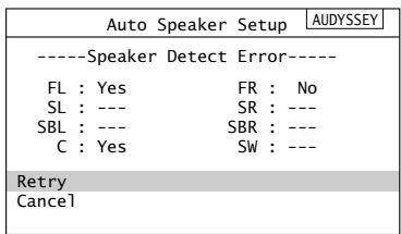 ONKYO TX-SR875 - Error detection of los altavoces - 2