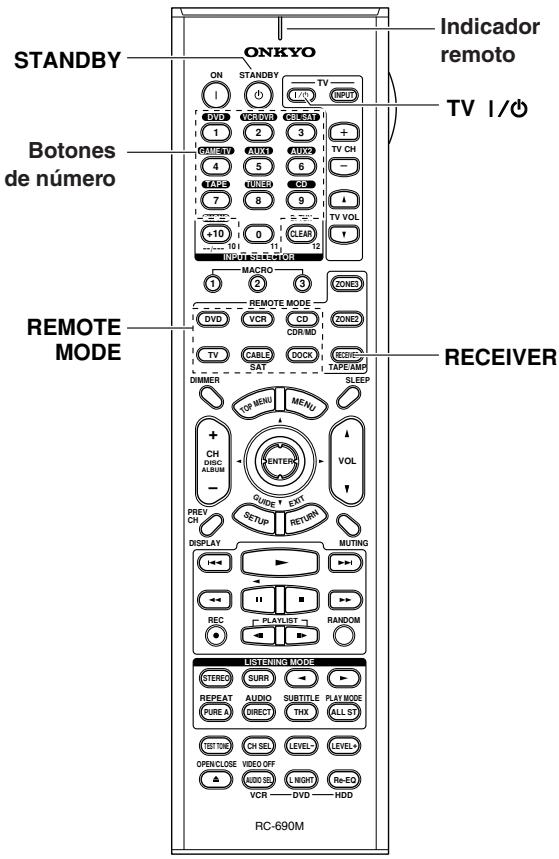 ONKYO TX-SR875 - Introducir un número de control remoto - 1