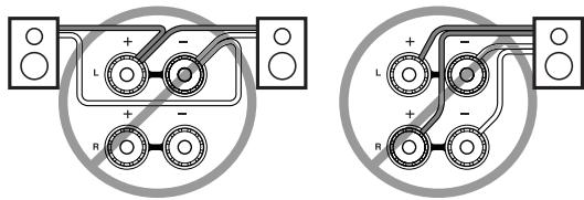 ONKYO TX-SR875 - Précautions lors de la connexion des enceintes - 1