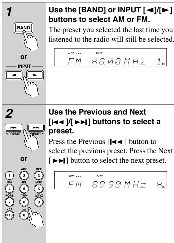 ONKYO CR-315 - Selecting Preset Stations - 7