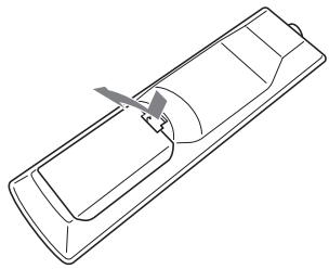 ONKYO CS-325 - Detach the battery cover by pressing the tab and pulling up the cover. - 1