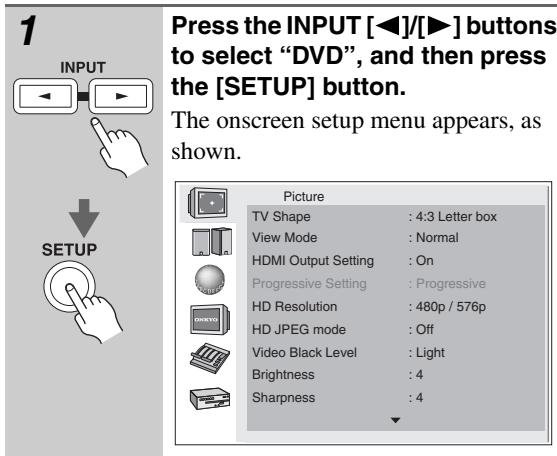 ONKYO DR-S501 - Using the Onscreen Setup Menus - 2