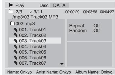 ONKYO DR-S501 - Navigating MP3, WMA & DivX Discs - 9