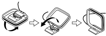 ONKYO HT-S5200 - Assemble the AM loop antenna, inserting the tabs into the base, as shown. - 1