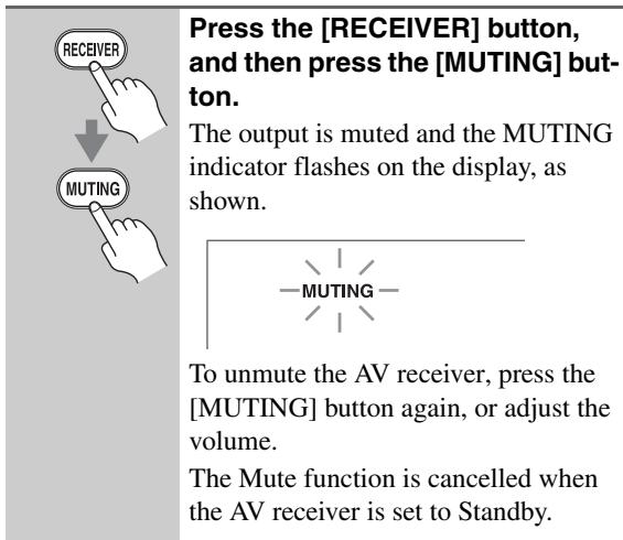 ONKYO HT-S7200 - Muting the AV receiver - 1