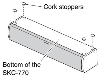 ONKYO HT-S7200 - Using the Cork Stoppers for a More Stable Platform - 1