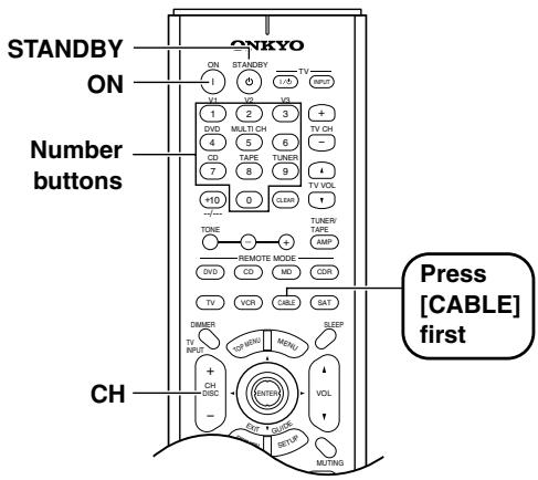 ONKYO HT-S770 - Controlling a Cable Receiver - 1