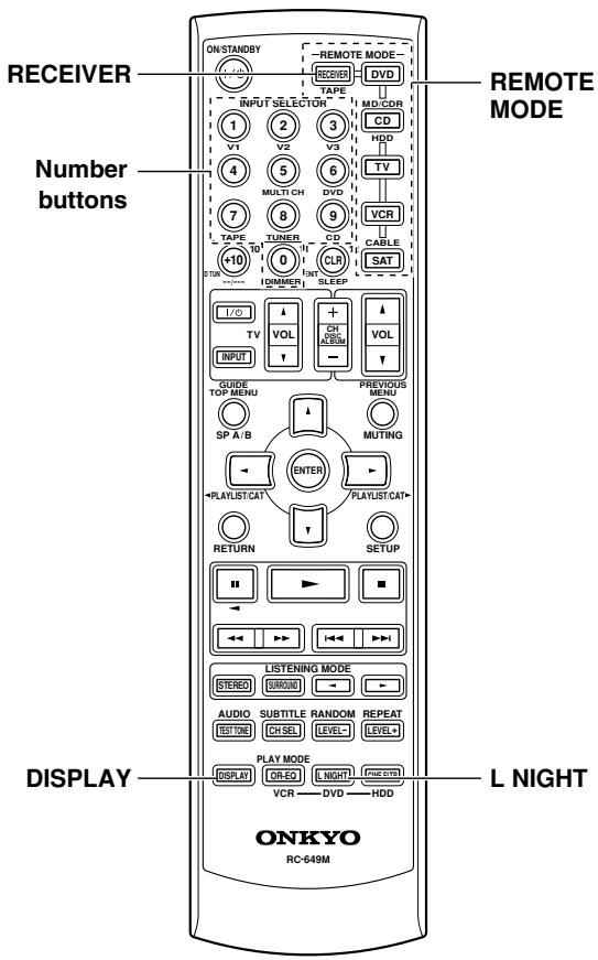 ONKYO HT-S790 - Entering Remote Control Codes - 1