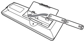 ONKYO HTX-22HD - Open the battery compartment, as shown. - 1