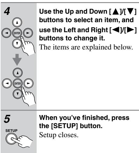 ONKYO HTX-22HD - Use the Up and Down [▲]/[▼] buttons to select an item, and then press [ENTER]. - 1