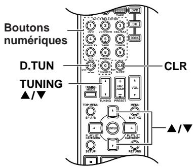 ONKYO TX-8555 - Choisissez « AM » ou « FM » avec le bouton [TUNER]. - 1