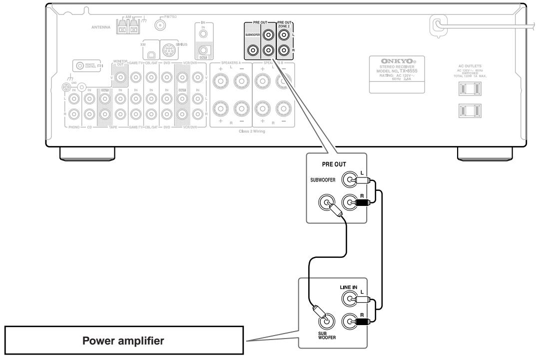 ONKYO TX-8555 - Branchement d'un amplificateur de puissance - 1
