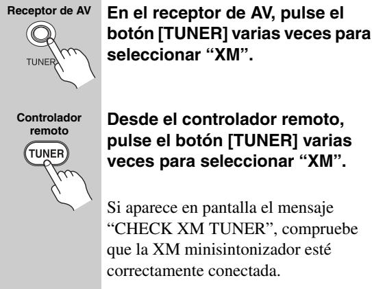 ONKYO TX-SR705 - Selecciónar XM Satellite Radio - 1
