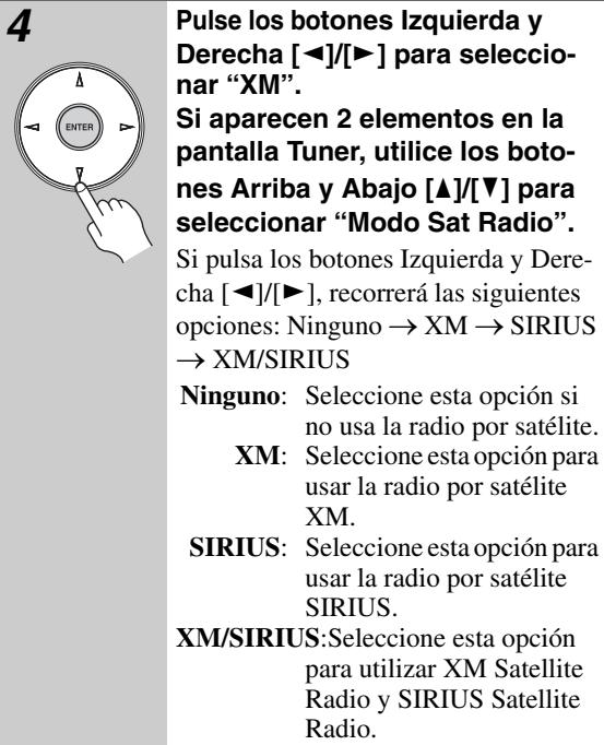 ONKYO TX-SR705 - Ajuste del modo de radio por satélite - 4