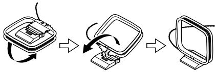 ONKYO CR-315DAB - Assemble the AM loop antenna, inserting the tabs into the base, as shown. - 1