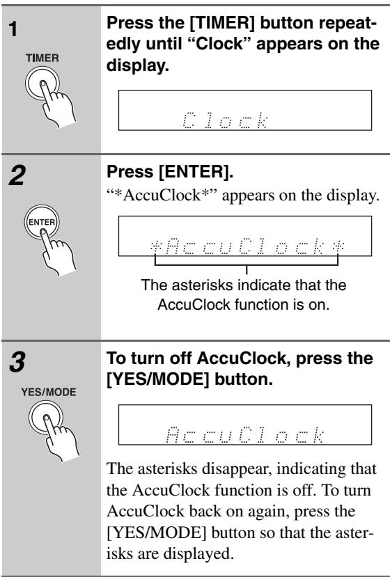 ONKYO CR-725 - Turning Off the AccuClock Function - 2