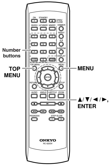 ONKYO HTC-V10X - If the menu appears on your television screen when you play a DVD - 1
