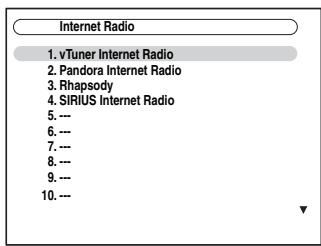 ONKYO PR-SC5507 - Press the [NET/USB] button repeatedly to select the Internet Radio screen. - 1