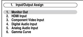 ONKYO PR-SC5507 - Use the Up and Down [A]/[V] buttons to select "1. Input/Output Assign", and then press [ENTER]. - 1