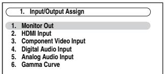 ONKYO PR-SC5507 - Use the Up and Down [A]/[V] buttons to select "1. Input/Output Assign", and then press [ENTER]. - 1