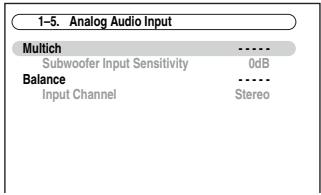 ONKYO PR-SC5507 - Use the Up and Down [A]/[V] buttons to select "5. Analog Audio Input", and then press [ENTER]. - 1