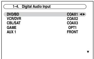 ONKYO PR-SC5507 - Use the Up and Down [A]/[V] buttons to select "4. Digital Audio Input", and then press [ENTER]. - 1
