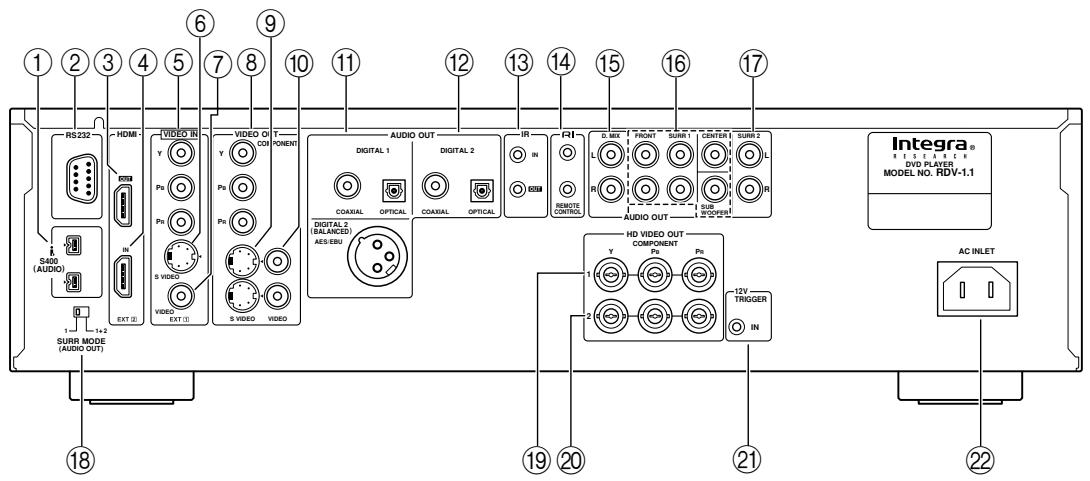 ONKYO RDV-1.1 - Rear Panel - 1