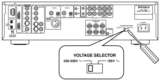 ONKYO RDV-1.1 - Setting the Voltage Selector (Worldwide model only) - 1