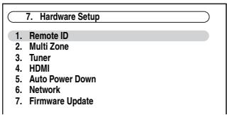 ONKYO TX-NR5008 - Use / to select "Hardware Setup", and then press ENTER. - 1