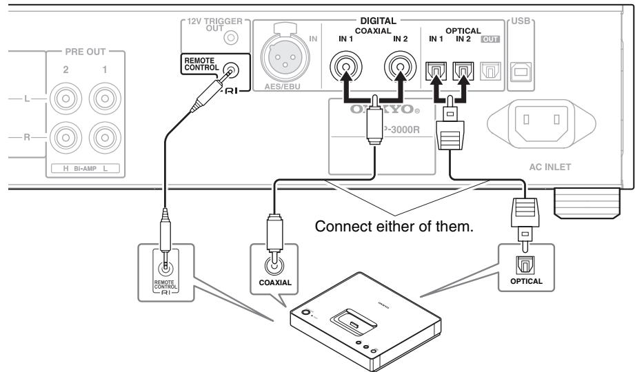 ONKYO P-3000R - Connecting the Onkyo Dock - 1