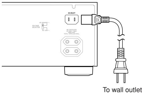 ONKYO A-9377 - Connecting the A-9377's Power Cord - 1