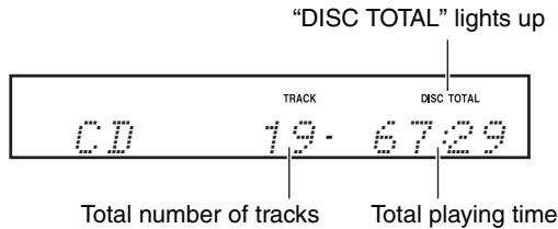 ONKYO CS-245BT - Information Displayed When Playback is Stopped: - 1