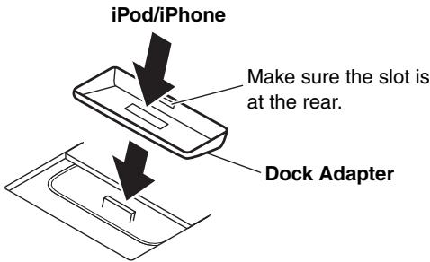 ONKYO CS-245DAB - Installing the iPod Dock Adapters - 1
