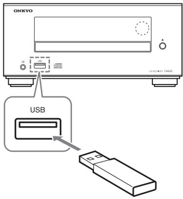 ONKYO CS-245DAB - Insert a USB flash drive in the USB port. - 1