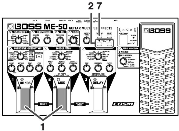 BOSS ME-50 - Tuning the Guitar (Tuner) - 1