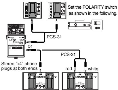 BOSS RC-2 - When Connecting Two FS-5Us or an FS-6 - 1